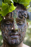 Tree bark face painting